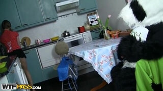 Hot strap on fuck for morning breakfast