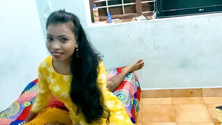 Cute Asian teen and her boyfriend are ready to make love