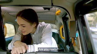Taxi cab fuck with a good-looking brunette Olivia Zlota