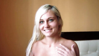 Blonde whore is sucking and fuck at her porn audition