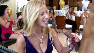 Black stripper dick worshiped by the many sluts at this house party