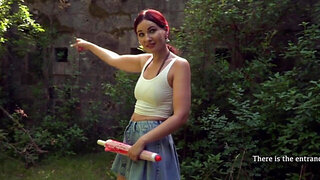 Jeny Smith shows her pokies and then some in a fortress