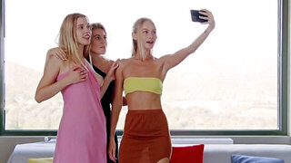 Three petite starlets being passionate in the FFF