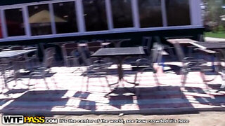 Hot redhead fucking in a park