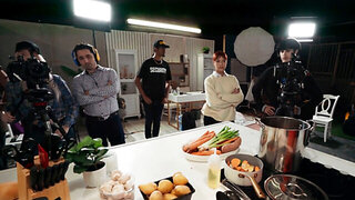 Scarlett Page and Scott Trainor take a break from the show