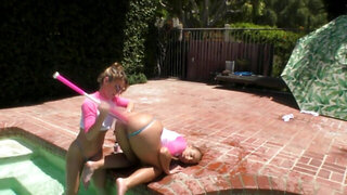 Sheena Shaw and Gia Derza use baseball bats for anal