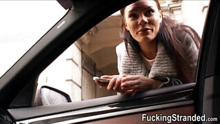 Kitana Lure anal in the passengers seat