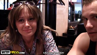 Girl with a perfect body fucked in public