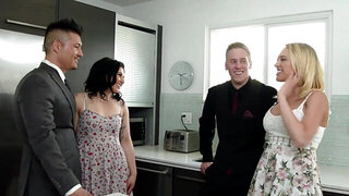 Voluptuous blonde wife fucks her hubby's best friend