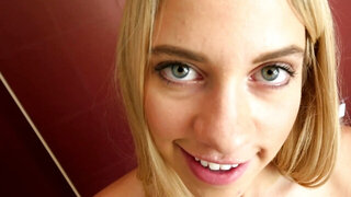 Adorable blonde teen gets fucked in a POV session