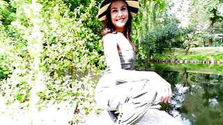 Brunette eating his ass and letting him punish her pussy