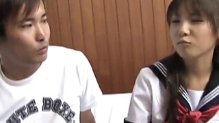 Momo Aizawa sucks and rubs dicks and has crack nailed