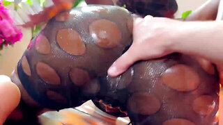 Ebony slut with long legs gets rocked by a big cock