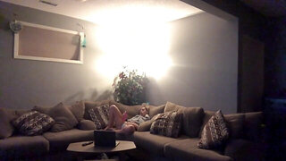 Girl takes pants down to watch porn flicking the bean