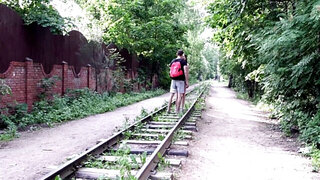 Lucky hung nerd meets a sexy teen pussy while hiking