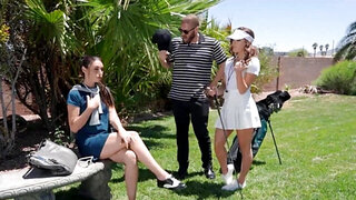 Sexy teen Katie Kush gets fucked on a golf field by her dad