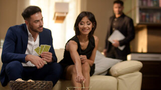 Attractive hot babe likes threesome and facials with fat cocks