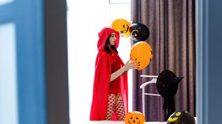 Seductive little witch squirts on smashing clitoris after party