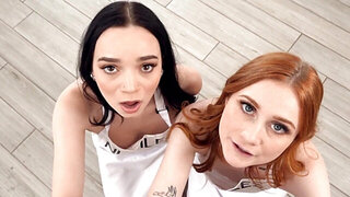 A redhead and a brunette celebrate the 4th of July