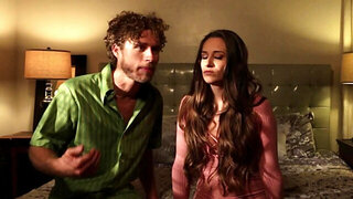 Pretty lassie has passionate sex with her man in the bed