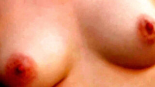 Redheaded Ivy B puts a purple dildo in her wet pussy