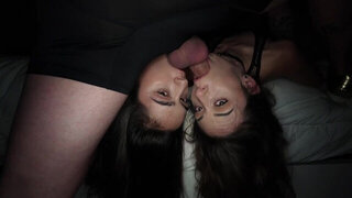 Girls with skinny bodies get banged in an FFM