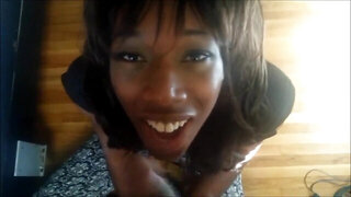 Ebony Cougar loves cum on her face