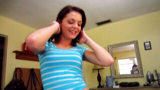 After giving BJ cutie gets penetrated with fat meatstick