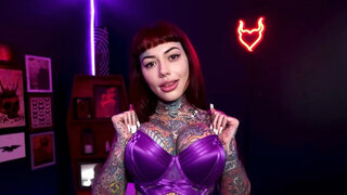 Redhead with tons of tattoos is ready to ride