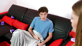 Blondie stepsister finds a way to seduce him big time