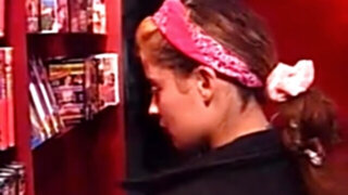 Sexy french shop lady caught naked and screwed