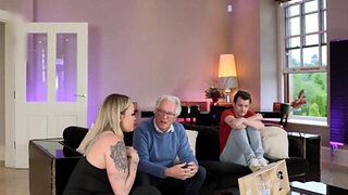 Frisky blonde housewife milks and rides her brother-in-law