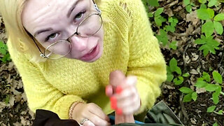 Blond haired beauty in yellow gets off with a hard cock