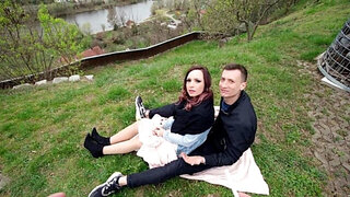 Redheaded babe with natural curves cucks while preggers