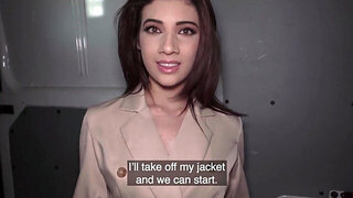 Dark haired girl with a round ass needs hard cock