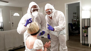 MILF Exam Turns Into Gloves-On Triple Interracial Fuck Fest