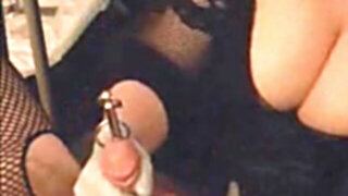 Sounding with a beaded string sound. urethral injection