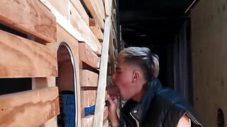 Tattoed lad and a bleached dude fucking in doggy style