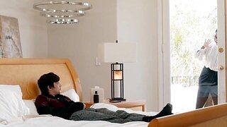 Hot older lady wants to pity-fuck her injured stepson