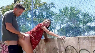 Alberto Blanco and Mary Popiense having sex in a public place