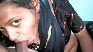 Cute brunette from India giving a sloppy POV blowjob