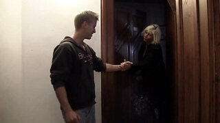 Blonde mature whore invites the younger neighbour