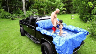 Asian chick Lulu Chu blows JMac and gets fucked from behind