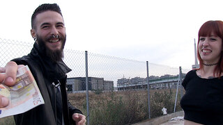 Redheaded girl bare her ample charms to her audience