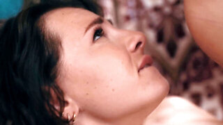 Brunette with a super-pretty face getting blasted hard