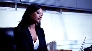 Businesswoman is getting anally fucked on the office desk