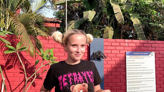 Amateur girl with a skinny body bouncing on a stiff dong