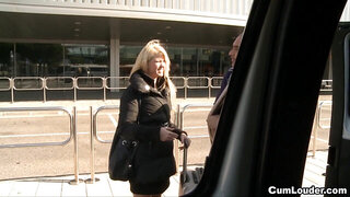 Wild European Tramp Zorah White screwing inwards a Van