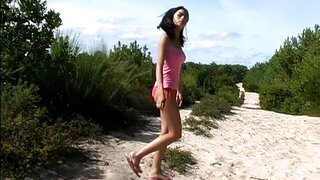 Asian girl shows her perfect ass while sunbathing