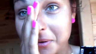 Indian amateur lass gently blows lad's rod on the railways